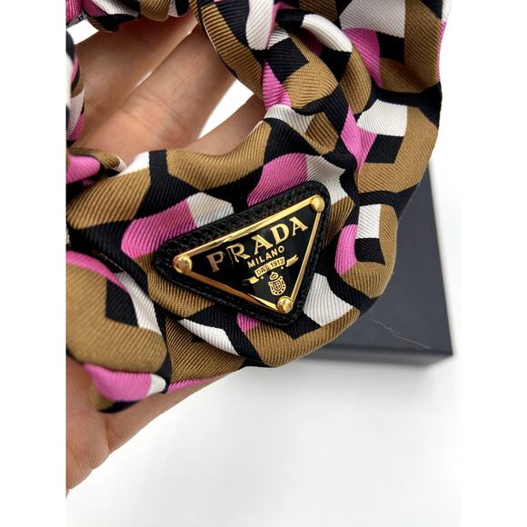 Prada Silk Geometric Scrunchie Hair Tie main image 4